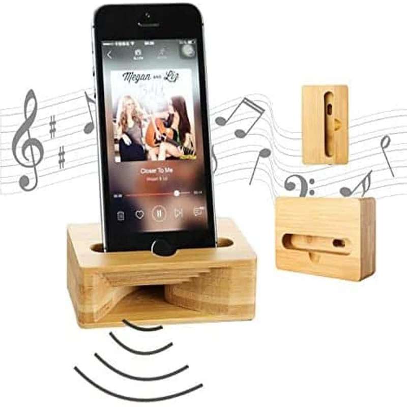 Killer Deals Universal Phone Wooden Bamboo Docking Stand & Sound Amplifier x2 Combo