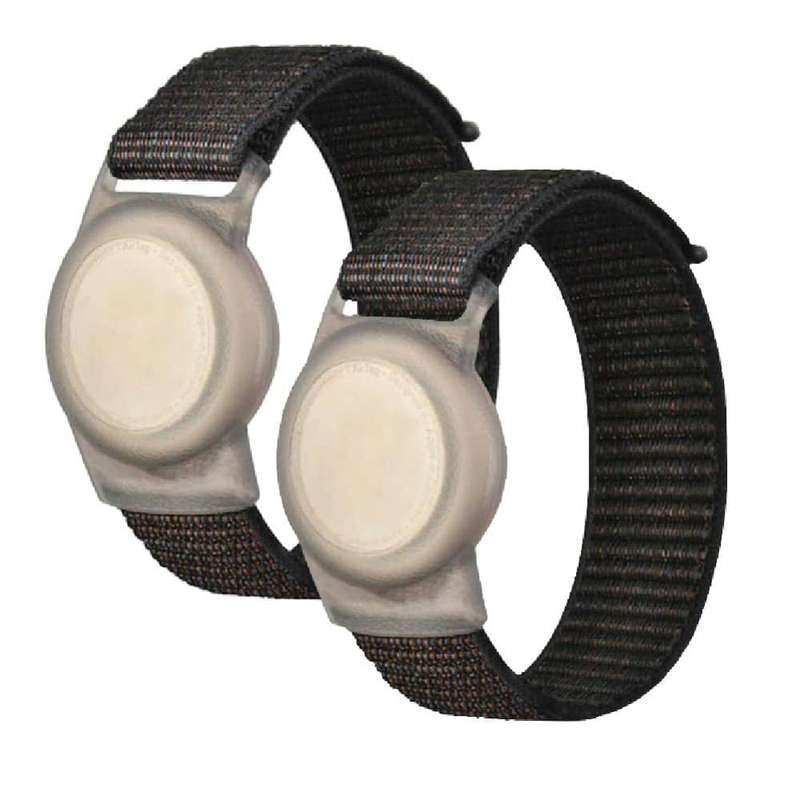 Killer Deals Soft Lightweight Breathable Nylon Watch Band for Apple AirTag- S/M- 2 Pack x2