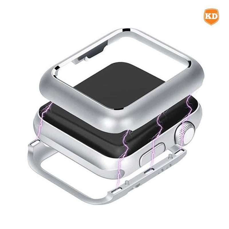 Killer Deals Magnetic Aluminium Protective Case for 44mm Apple Watch- Silver Black 2 Pack