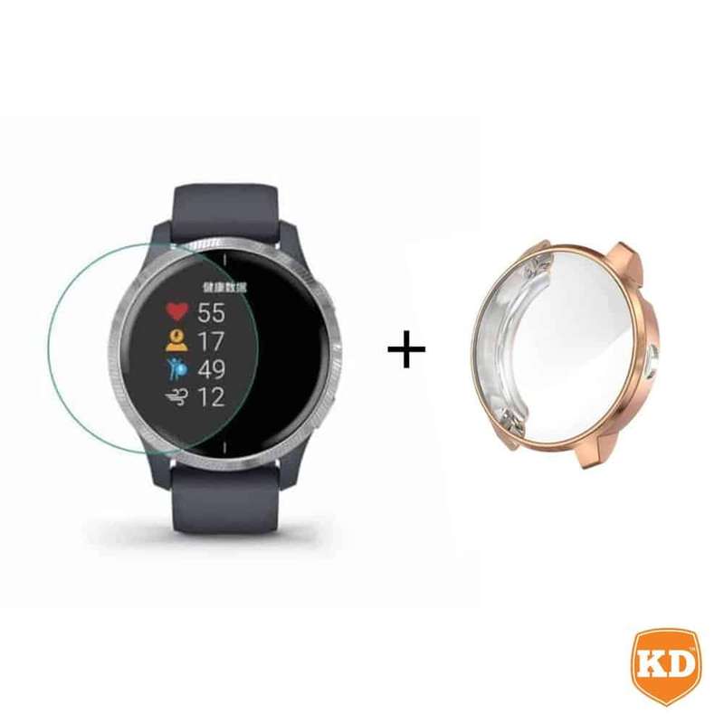 Killer Deals TPU Case + Screen Protector Combo for Garmin Venu- Rose Gold