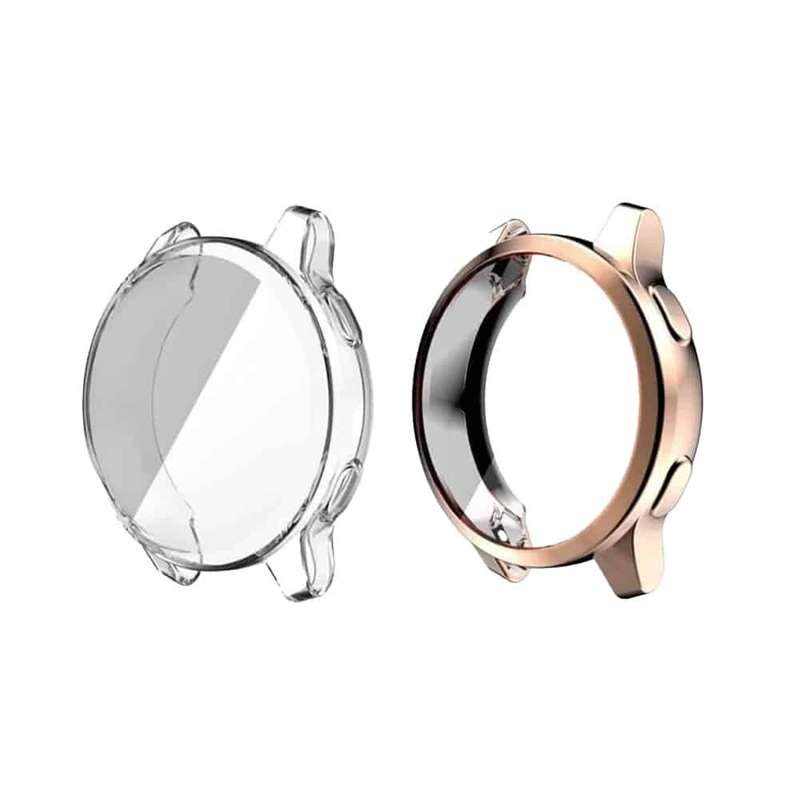 Killer Deals Electroplated TPU case for Garmin vivoactive 4S x2 - Clear and Rose Gold - Combo