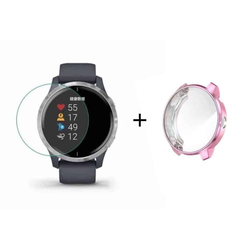 TPU Case + Screen Protector Combo for Garmin Venu- Pink