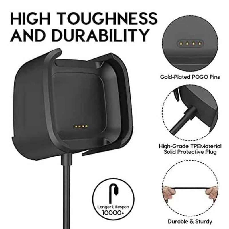 Killer Deals USB 1m Extended Cable Fast Charger Dock for Fitbit Versa 2
