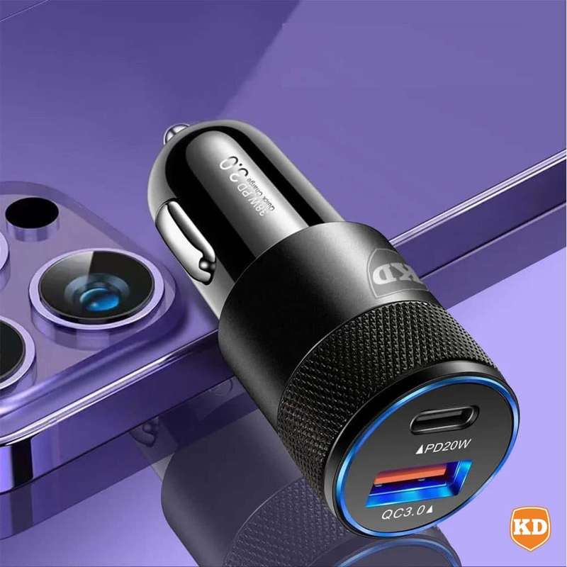 Killer Deals 38W USB-C Car Charger Dual Port PD 20W/QC3.0 Charging Adapter