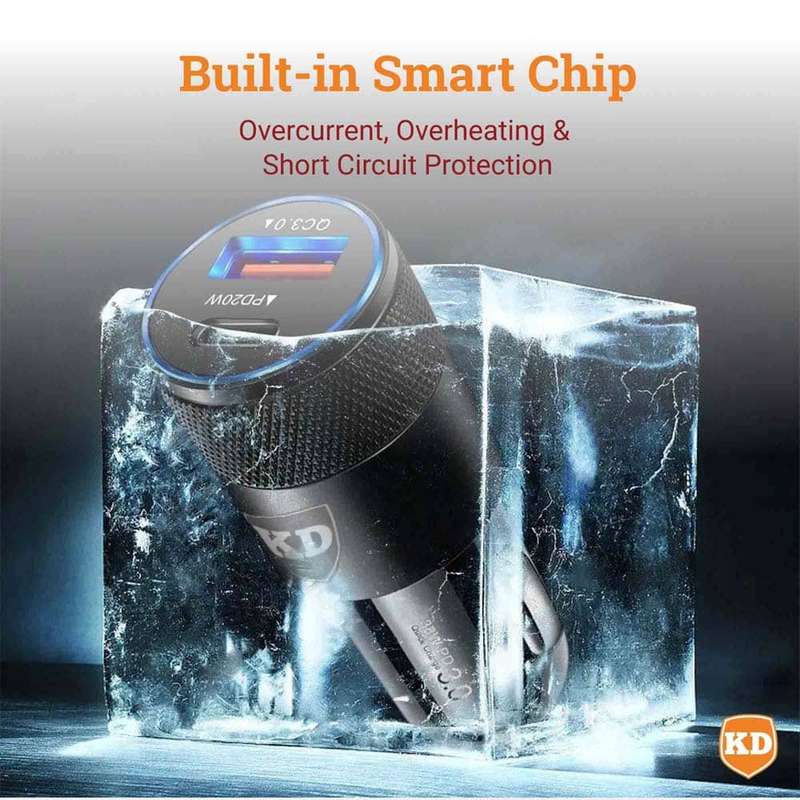 Killer Deals 38W USB-C Car Charger Dual Port PD 20W/QC3.0 Charging Adapter