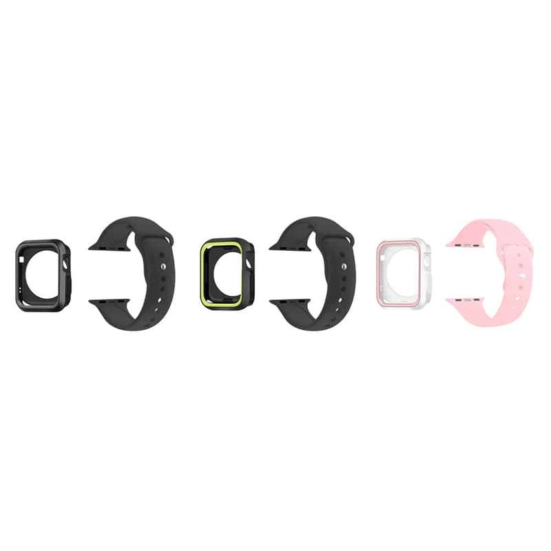 Killer Deals Silicone Strap & Case for 38mm Apple Watch- Pink & White