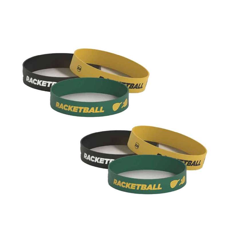 Killer Deals Debossed "Racketball" Silicone Wristband Bracelet- 3 Pack x2 Combo