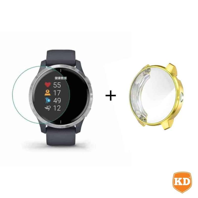 Killer Deals TPU Case + Screen Protector Combo for Garmin Venu- Gold