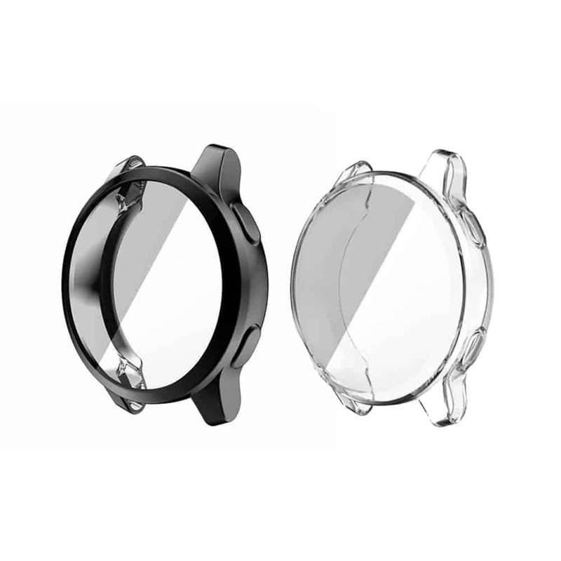 Killer Deals Electroplated TPU case for Garmin vivoactive 4S x2 - Clear and Black - Combo