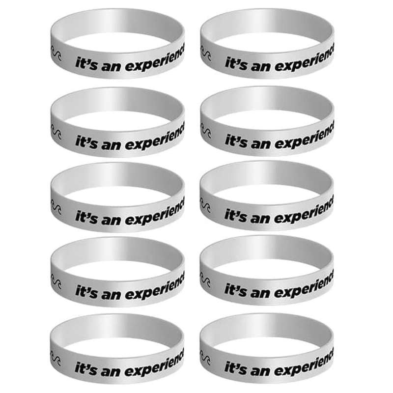 Killer Deals Silicone Band (it is a experience),22cm Color:White with black print x10 Combo