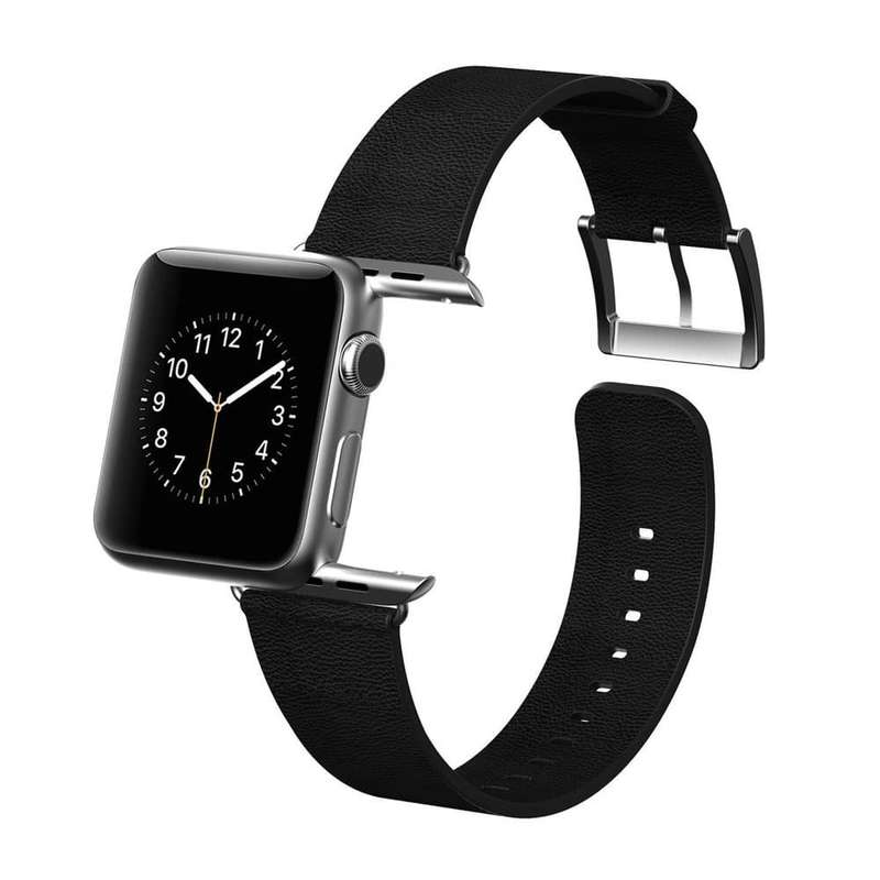 Killer Deals Adjustable Leather Strap for 38/40/41mm Apple Watch- Black