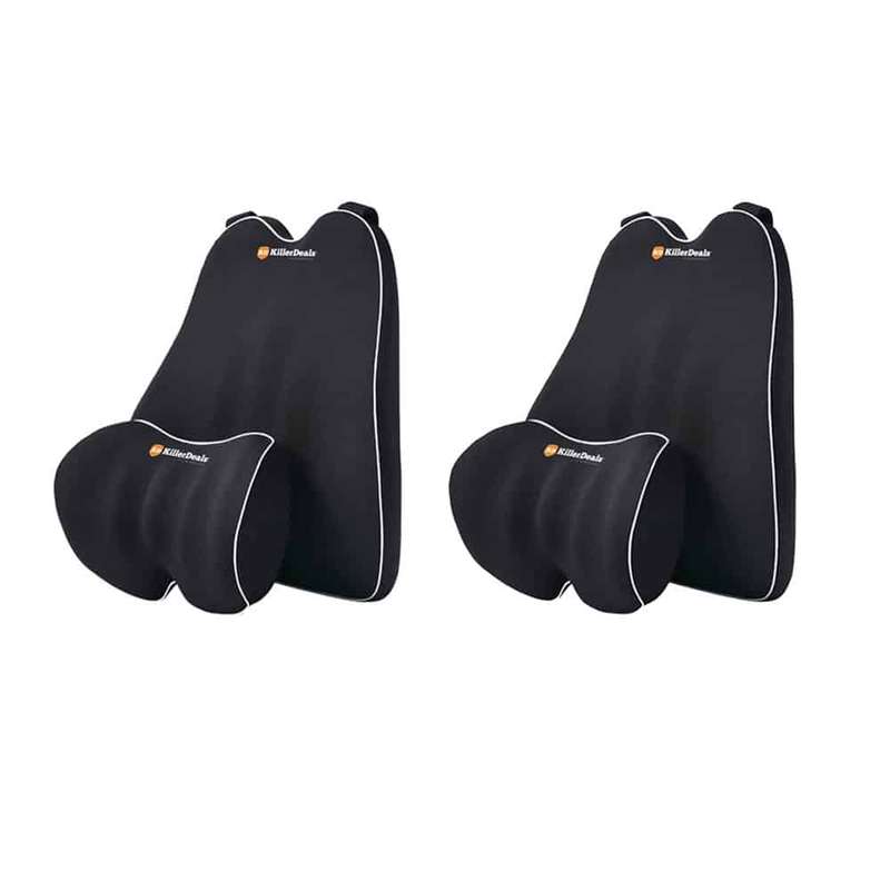 Killer Deals Car Travel Memory Foam Neck / Lower Back Support Cushions X 2 Combo