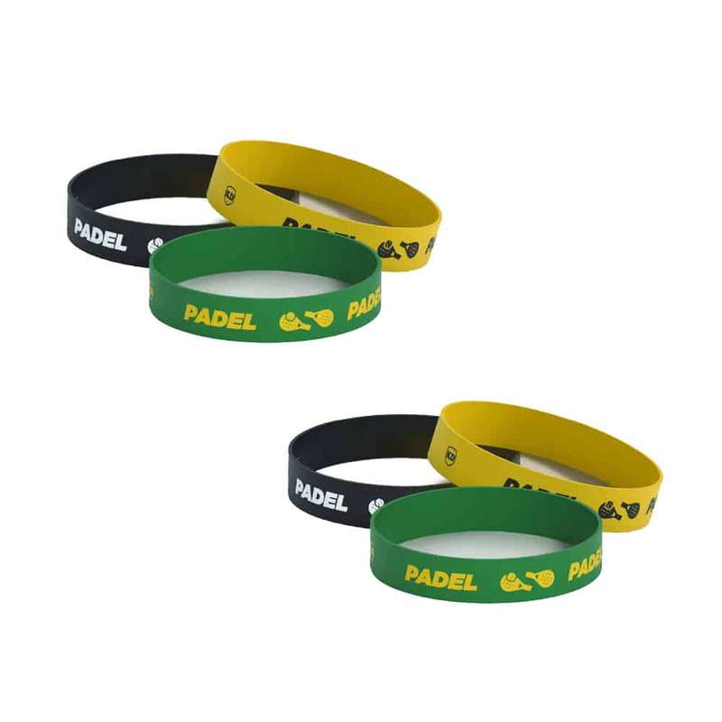 Killer Deals Debossed "Padel" Silicone Wristband Bracelet- 6 Pack