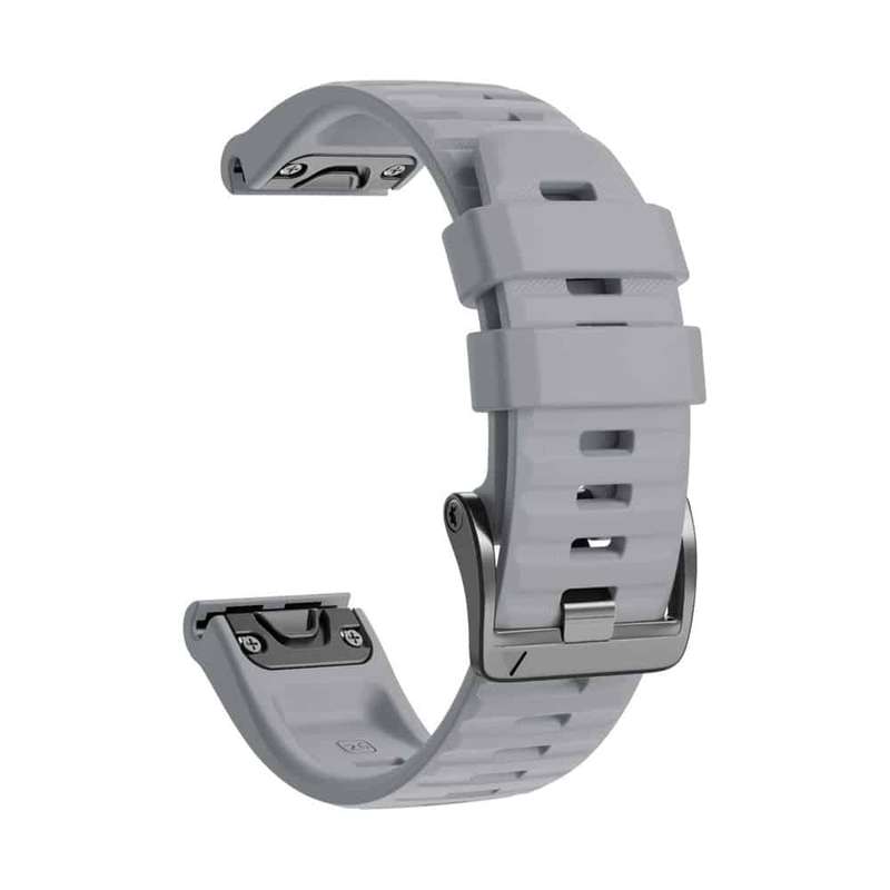Killer Deals 22mm Silicone Strap for Garmin Fenix 5/ 6 / 7- Grey & Black- 2 Pack