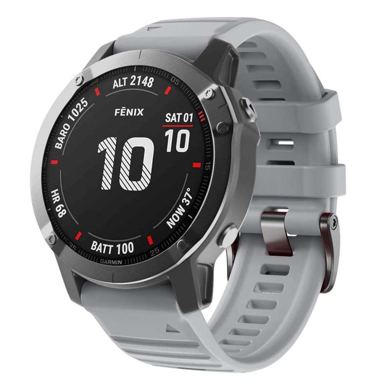 Killer Deals 22mm Silicone Strap for Garmin Fenix 5/ 6 / 7- Grey & Black- 2 Pack