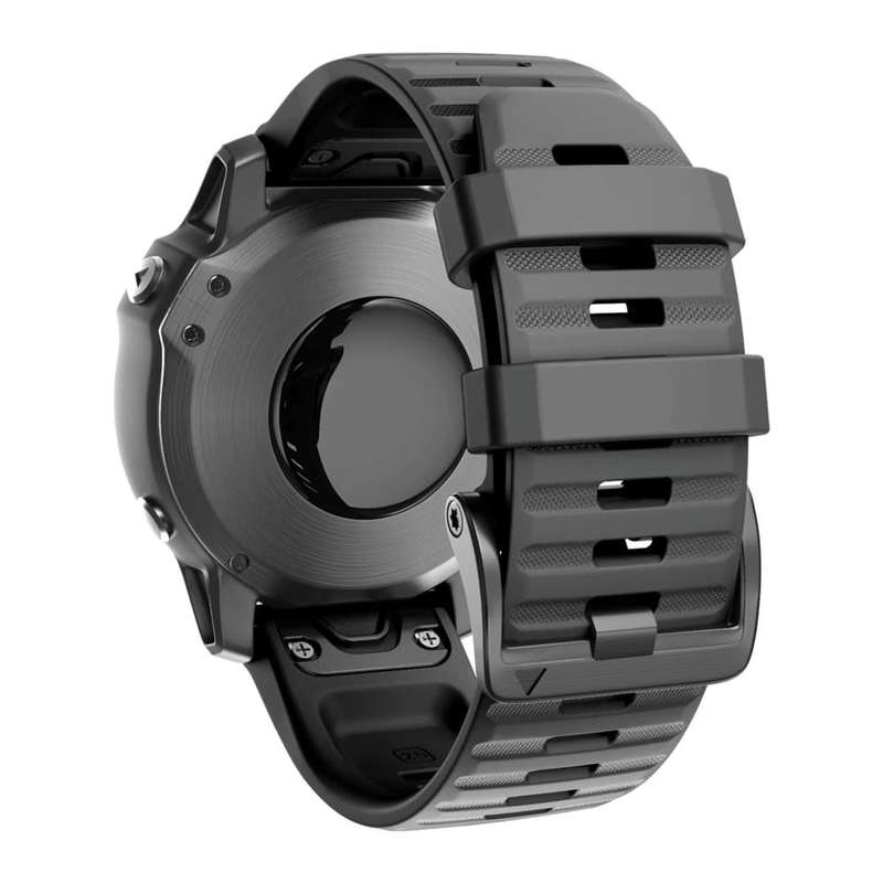 Killer Deals 22mm Silicone Strap for Garmin Fenix 5/ 6 / 7- Grey & Black- 2 Pack