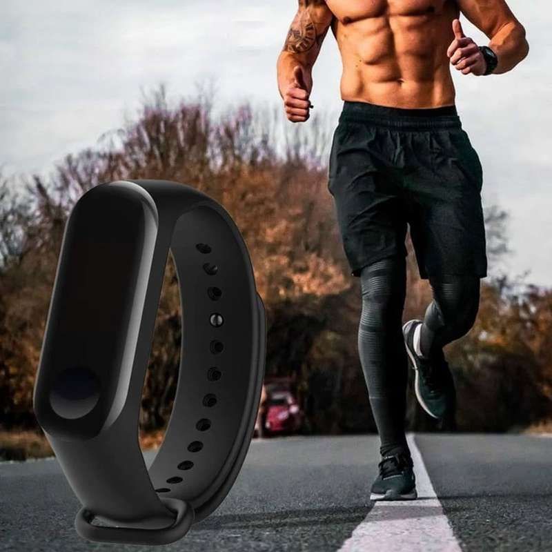 Silicone Strap for Xiaomi Mi Band 3/ 4- Black