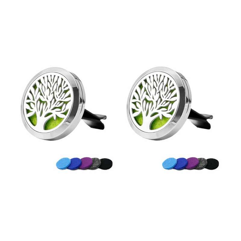 Killer Deals Stainless Steel Aromatherapy Refill Essential Oil Car Diffuser x2 Combo