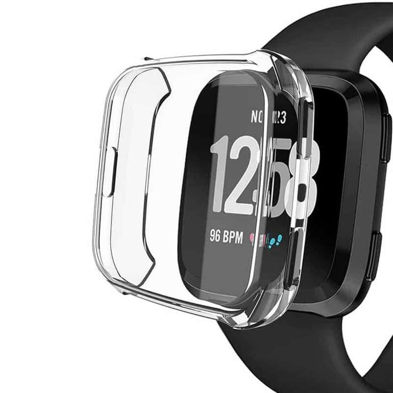 Killer Deals Silicone Strap for Fitbit Versa (M/L) (Navy) and Soft Full Face Screen Protector - C...