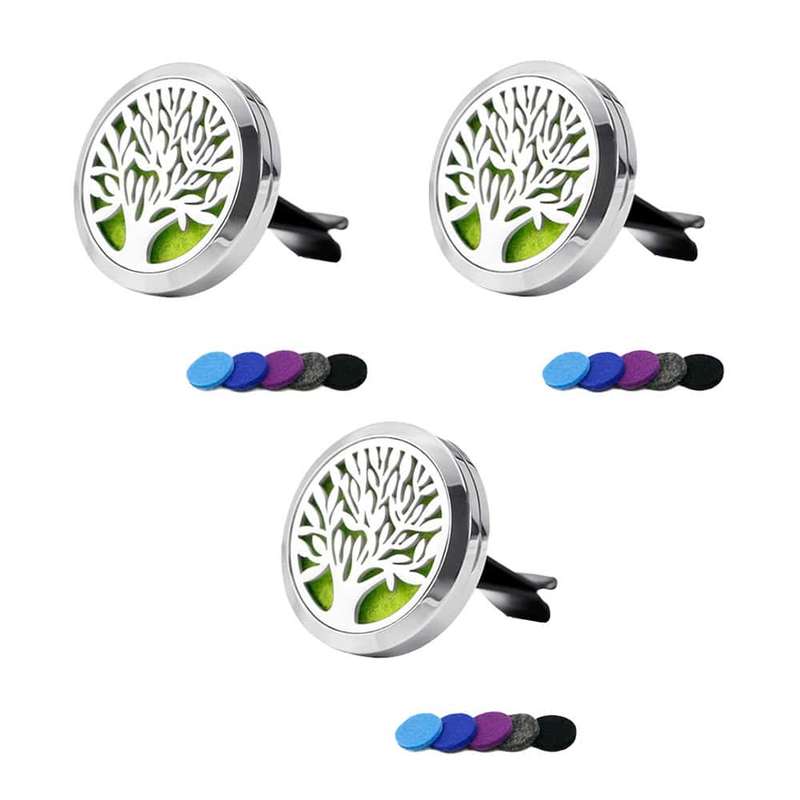 Killer Deals Stainless Steel Aromatherapy Refill Essential Oil Car Diffuser x2 Combo