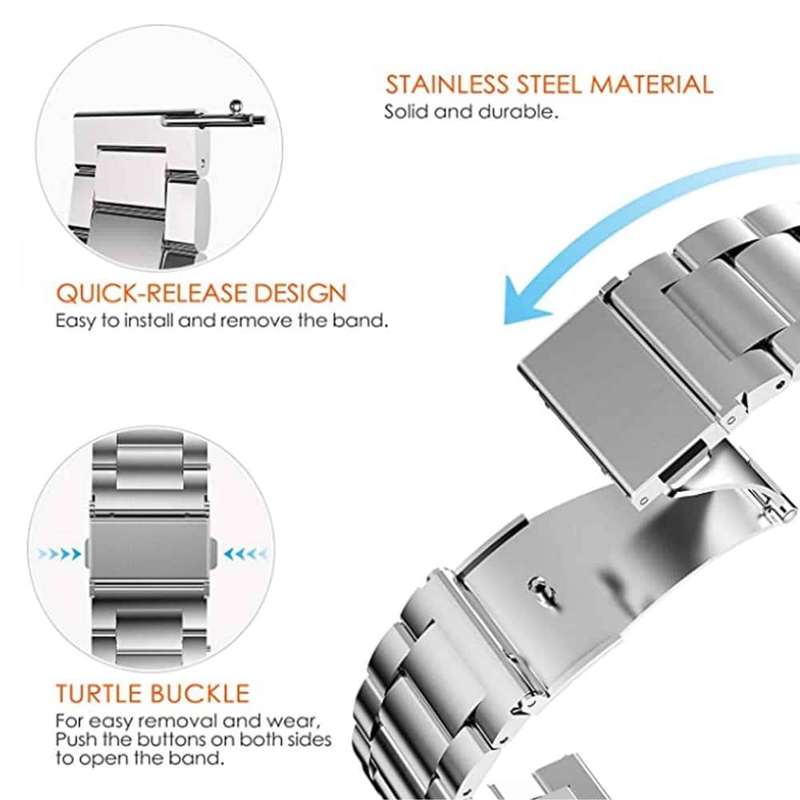 Killer Deals 18mm watch 3 links stainless-steel strap - Silver