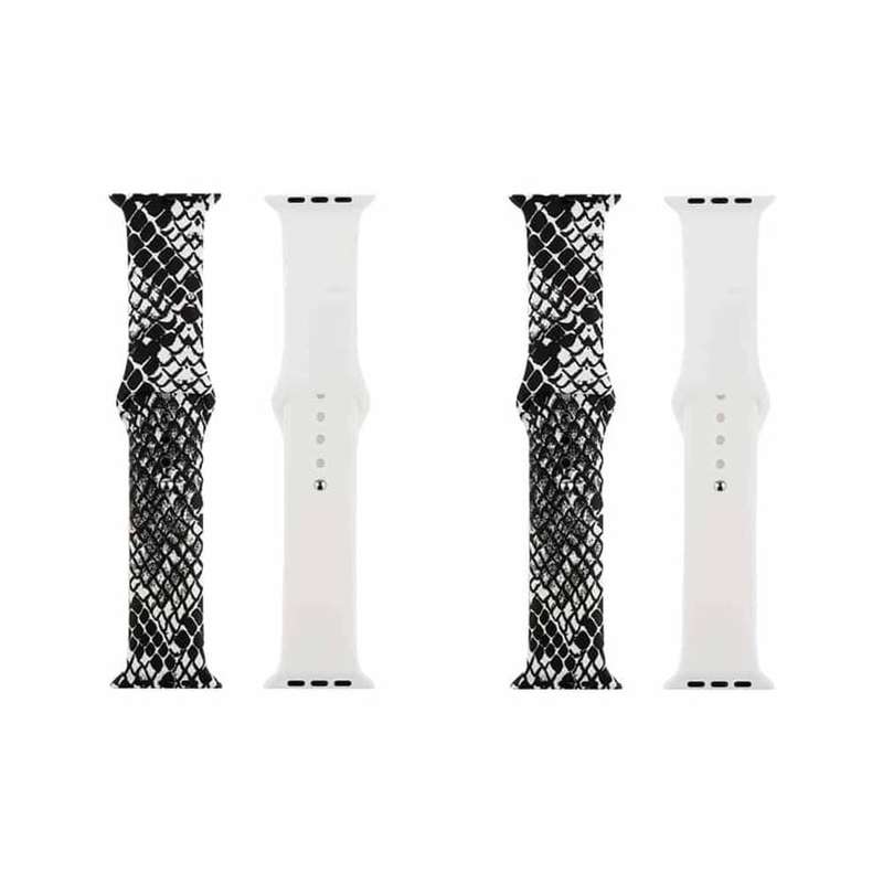 Killer Deals Silicone Strap for 38/40/41mm Apple Watch- Snake Skin- S/M & M/L 2 Pack