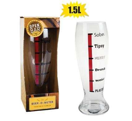 Beer mug glass beer-o-meter 1..5l