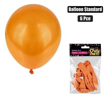 BALLOONS HELIUM 6 Piece ORANGE F-01