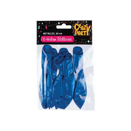 Metallic Blue Balloons, 6-pack