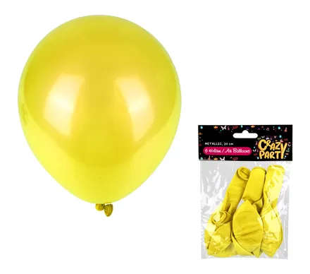 Metallic Yellow Balloons, 6-pack
