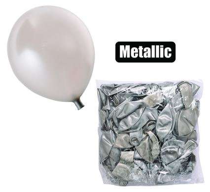 Balloons helium 1 Piece metallic silver f-01