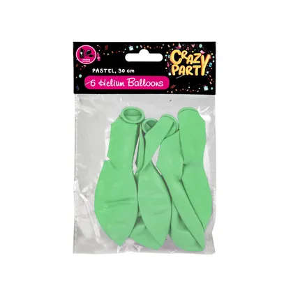 BALLOON HELIUM 6 Piece PASTEL GREEN F-01