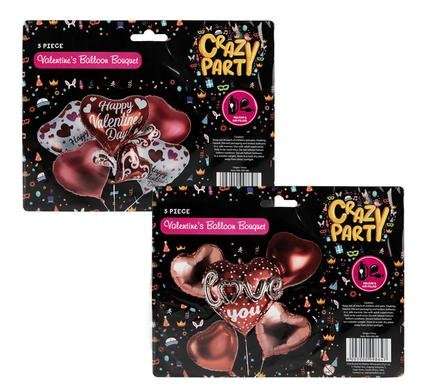 Balloons helium vday bouquet 5 Piece f-4