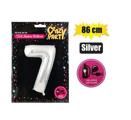 BALLOON HELIUM FOIL SILVER 7 86cm F-03