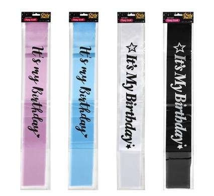 Party sash birthday assorted