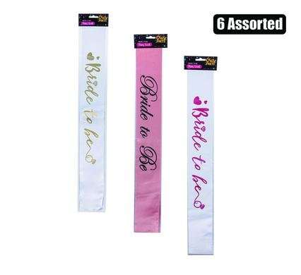 Party sash bride to be assorted