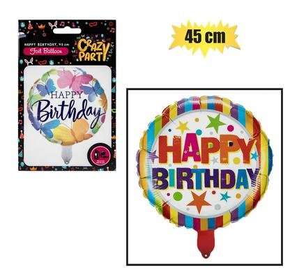 BALLOON HELIUM ROUND HBD ASTD2 45cm F-01