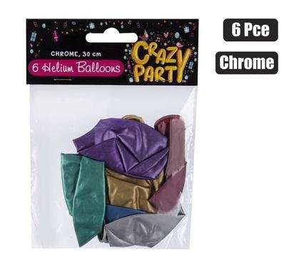 Balloons helium 6 Piece chrome f-01
