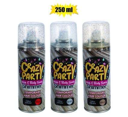 Party-spray glitter assorted silv/gold