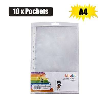 FILE DISPLAY-POCKETS PLASTIC A4 10xPOCKETS