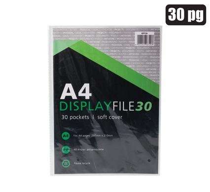 FILE DISPLAY-BOOK PLASTIC A4 30-PAGE
