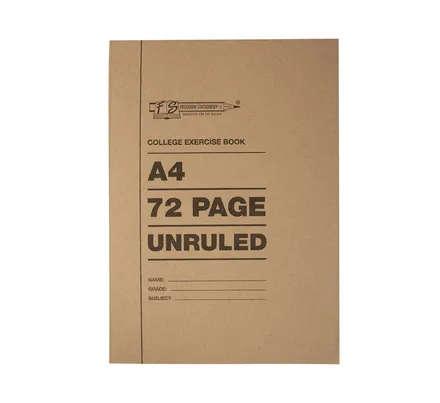 BOOK SOFT-COVER A4 72PG UNRULED