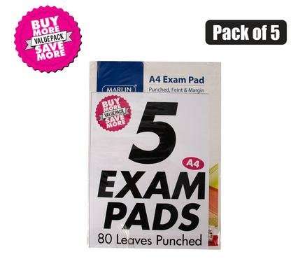 BOOK EXAM-PAD 80-SHEETS PUNCHED 5 Pack
