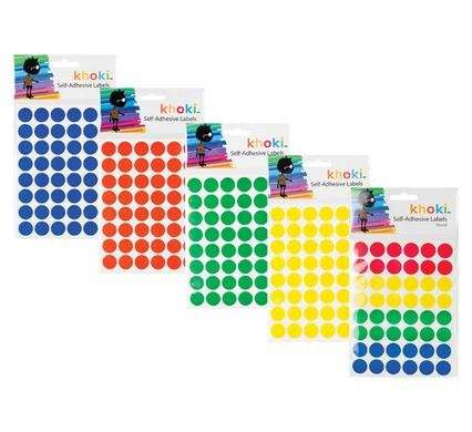 LABELS SELF ADHESIVE ROUND ASSORTED COLOURS