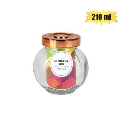 STORAGE-JAR GLASS W/LID 210ml