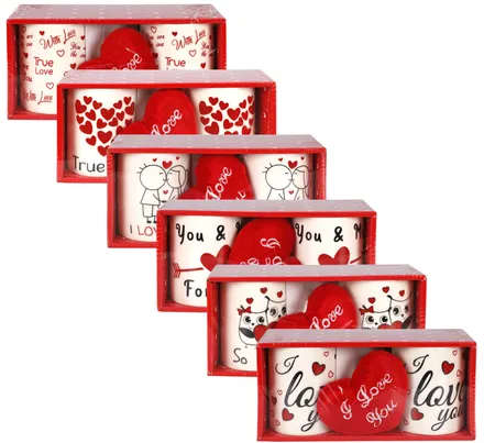 Love Mug Set with Spoons, 320ml
