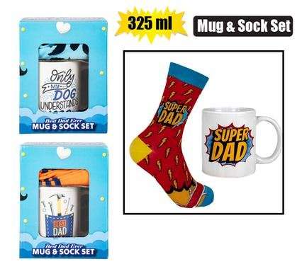 MUG OCCASIONS DAD MUG & SOCK SET 325ml