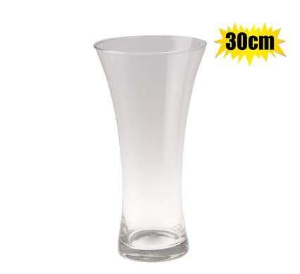 Vase glass florist concave 30cm clear