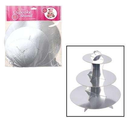 Cake stand paper 3-tier metalic
