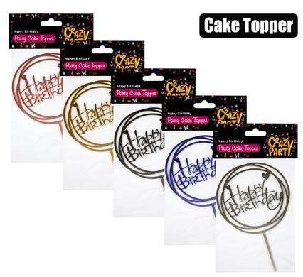 CAKE TOPPER-HAPPY BIRTHDAY 1 Piece ROUND